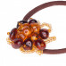 Резинка для волос с бисером и янтарем