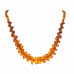 Комплект из янтаря и бисера: колье, браслет, серьги