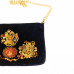Сумочка бархатная, расшитая золотой нитью и янтарем