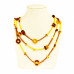 Многослойное колье из янтаря и бисера
