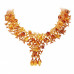 Нарядное колье из янтаря и бисера