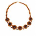 Нарядный комплект из янтаря коньячного цвета: колье, браслет, серьги