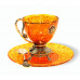 Чашка чайная "Цезарь" из янтаря с ложечкой