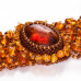 Плетеный браслет из цельного балтийского янтаря и бисера
