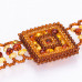 Плетеный браслет из бисера с балтийским янтарем