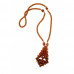 Плетеный кулон из балтийского янтаря и бисера