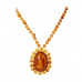 Овальный кулон из балтийского янтаря с бисером Овальный кулон из балтийского янтаря с бисером