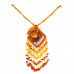 Кулон из натурального янтаря и бисера