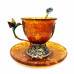 Чайный набор «Колибри» - янтарь и ювелирная эмаль ручной работы | Amber Palace