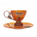 Чайная чашка "Васильки" из янтаря с ложечкой