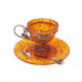 Чайная чашка "Васильки" из янтаря с ложечкой