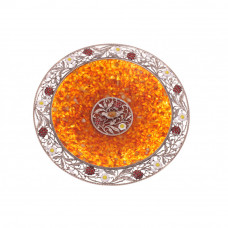 Блюдо "Малиновка" из янтаря