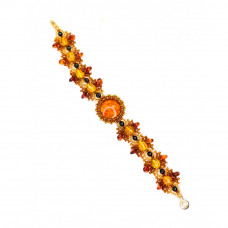 Браслет из бисера и балтийского янтаря