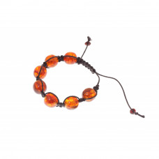 Браслет из бисера и натурального янтаря