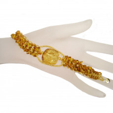 Браслет из натурального балтийского янтаря и бисера