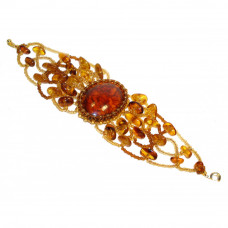 Браслет из натурального янтаря и бисера