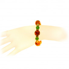 Браслет из янтаря, бисера, кварца Браслет из янтаря, бисера, кварца