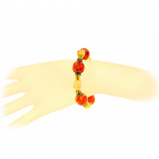 Браслет из янтаря, бисера, стекла