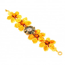 Браслет с часами из янтаря