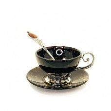 чайный набор "Антик" из черного янтаря