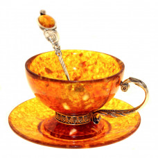 Чайный набор из янтаря с ложкой