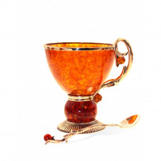 Чашка чайная "Саламандра" из янтаря