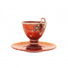 чашка чайная "Виноград" большая из янтаря
