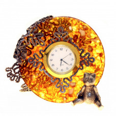 часы "Вологодские кружева" из янтаря