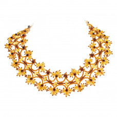 Элегантное кружевное ожерелье из янтаря с бисером