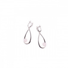 Элегантные серьги с натуральным розовым кварцем Элегантные серьги с натуральным розовым кварцем