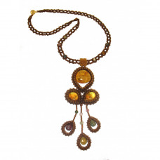 Изысканное колье из натурального янтаря, бисера и турмалина Изысканное колье из натурального янтаря, бисера и турмалина