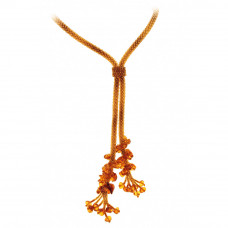 Изящное колье-галстук из натурального янтаря