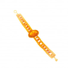 Изящный браслет из светлого янтаря и бисера