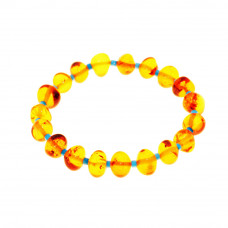 Изящный браслет из янтаря, бисера и бирюзы