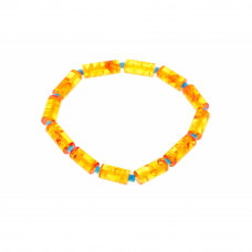 Изящный браслет из янтаря, бисера и бирюзы