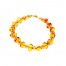 Изящный браслет из янтаря и бисера