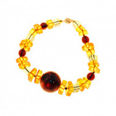 Изящный браслет из янтаря и бисера