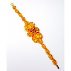Изящный браслет из янтаря и бисера