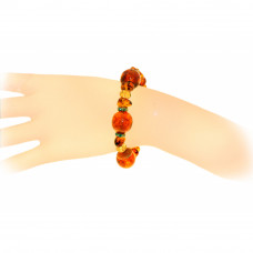 Изящный браслет из янтаря, стекла и бисера Изящный браслет из янтаря, стекла и бисера