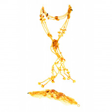 Изящный комплект из натурального янтаря: колье, браслет