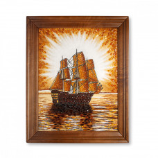 Картина "Парусник на фоне заката"