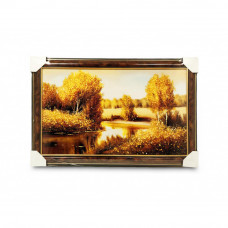 Картина янтарная "На берегу речки"