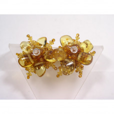 Клипсы из балтийского января и бисера