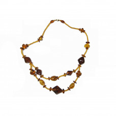 Колье из балтийского янтаря и бисера