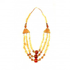 Колье из балтийского янтаря с бисером