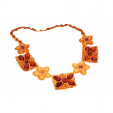 Колье из натурального балтийского янтаря и бисера
