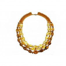 Колье из натурального природного янтаря и бисера
