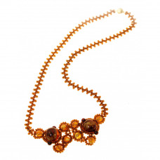Колье из натурального темного янтаря