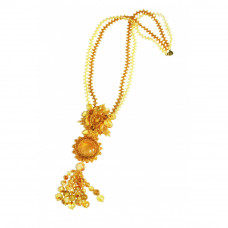 Колье из натурального янтаря медового цвета