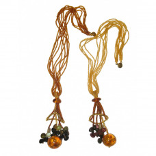 Колье из янтаря, бисера и турмалина Колье из янтаря, бисера и турмалина